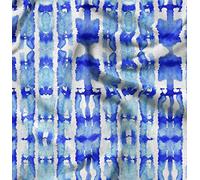 Soimoi Blue Cotton Jersey Fabric Shibori Tie-Dye Printed Fabric 1 metre 58 Inch Wide