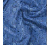 Soimoi Blue Heavy Satin Fabric Abstract & Rabbit Animal Decor Fabric Printed metre 54 Inch Wide