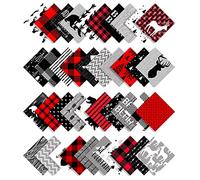 Soimoi Christmas 40 Pcs Cotton Fabric Squares Bundles Charm Packs for Quilting, Fat Quarter Layer Cakes, Precuts Quilt Squares (5x5 inches/ 13x13 cm), DIY Fabric Bundle