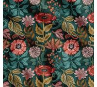 Soimoi Cotton Cambric Fabric - Floral Print- Green - 56 Inch Wide, Fine Weave Fabric for Sewing Kurtas, Summer Dresses, Crafts, Quilting, Baby Apparel & DIY Projects