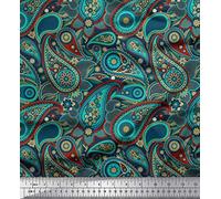 Soimoi Cotton Canvas Fabric Floral & Paisley Print Fabric by The metre 42 Inch Wide
