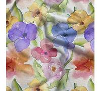 Soimoi Cotton Poplin Fabric Flower Watercolor Print Fabric by the metre 42 Inch Wide