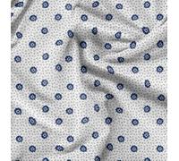 Soimoi Floral Print - Blue, Moss Georgette Fabric Material - 42 Inch Wide, 1 Meter, Unstitched Versatile Fabric for Dresses, Skirts, Blouses, Drapery Projects