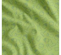 Soimoi Green Cotton Voile Fabric Cleaning Tools Kitchen Print Fabric by the metre 42 Inch Wide