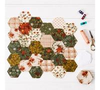 Soimoi Hexagon Precut Quilt Kit - 120 Cotton Fabric Hexagons + 120 EPP Papers - 1.75" Quilting Cotton Shapes for English Paper Piecing, Patchwork & Honeycomb Quilts