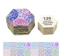 Soimoi Hexagon Precut Quilt Kit - 120 Cotton Fabric Hexagons + 120 EPP Papers - 1.75" Quilting Cotton Shapes for English Paper Piecing, Patchwork & Honeycomb Quilts