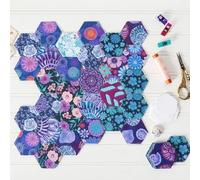 Soimoi Hexagon Precut Quilt Kit - 120 Cotton Fabric Hexagons + 120 EPP Papers - 1.75" Quilting Cotton Shapes for English Paper Piecing, Patchwork & Honeycomb Quilts