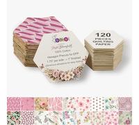 Soimoi Hexagon Precut Quilt Kit - 120 Cotton Fabric Hexagons + 120 EPP Papers - 1.75" Quilting Cotton Shapes for English Paper Piecing, Patchwork & Honeycomb Quilts