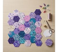 Soimoi Hexagon Precut Quilt Kit - 120 Cotton Fabric Hexagons + 120 EPP Papers - 1.75" Quilting Cotton Shapes for English Paper Piecing, Patchwork & Honeycomb Quilts