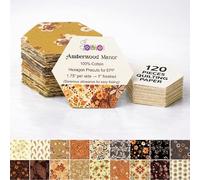 Soimoi Hexagon Precut Quilt Kit - 120 Cotton Fabric Hexagons + 120 EPP Papers - 1.75" Quilting Cotton Shapes for English Paper Piecing, Patchwork & Honeycomb Quilts