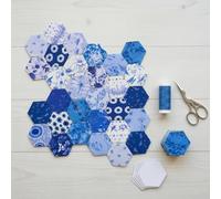 Soimoi Hexagon Precut Quilt Kit - 120 Cotton Fabric Hexagons + 120 EPP Papers - 1.75" Quilting Cotton Shapes for English Paper Piecing, Patchwork & Honeycomb Quilts