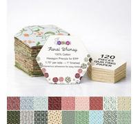 Soimoi Hexagon Precut Quilt Kit - 120 Cotton Fabric Hexagons + 120 EPP Papers - 1.75" Quilting Cotton Shapes for English Paper Piecing, Patchwork & Honeycomb Quilts