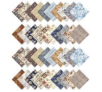Soimoi Precut 10-inch Floral Floral with Texture Prints Cotton Fabric Bundle Quilting Squares Charm Pack DIY Patchwork Sewing Craft- Multicolor