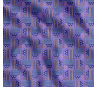 Soimoi Purple Cotton Cambric Fabric Geometric African Print Fabric by the metre 42 Inch Wide