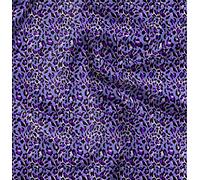 Soimoi Purple Polyester Crepe Fabric Leopard Animal Skin Print Fabric by The Yard 52 Inch Wide