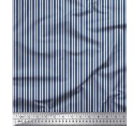 Soimoi Silk Fabric Stripe Shirting Print Fabric by The metre 42 Inch Wide