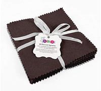 Soimoi Solid Dark Brown Precut 5-inch Cotton Fabric Quilting Squares Charm Pack DIY Patchwork Sewing Craft