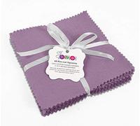 Soimoi Solid Lavender Precut 5-inch Cotton Fabric Quilting Squares Charm Pack DIY Patchwork Sewing Craft