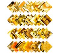 Soimoi Tie Dye Print Precut 5-inch Cotton Fabric Quilting Squares Charm Pack DIY Patchwork Sewing Craft-Yellow