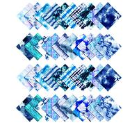 Soimoi Tie Dye Print Precut 5-inch Cotton Fabric Quilting Squares Charm Pack DIY Patchwork Sewing Craft-Blue