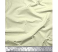 Soimoi Yellow Silk Fabric Light Yellow Pastel Tone Color Print Fabric by the Metre 42 Inch Wide