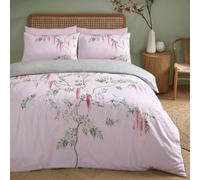 Soirée Enya 100% Cotton Floral Print Pink Duvet Cover Set