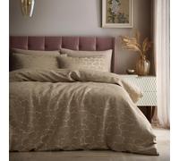 Soiree Ginko Jacquard Duvet Cover Set King 230 x 220cm - Textured Jacquard Bedding in Natural Colour, Includes 2 Pillowcases