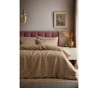 Soiree Ginko Jacquard Duvet Cover Set Double 200 x 200cm - Textured Jacquard Bedding in Natural Colour, Includes 2 Pillowcases