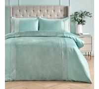 Soirée Iras Luxury Quilted Detailing Duck Egg Duvet Cover Set