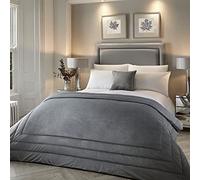 'Melanie' Glamorous Velvet Warm Bedspread Throw Soiree Dark Grey One Size