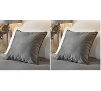 SOIREE Luxury Velvet Cushion (43 x 43cm) - Soft Touch, Filling Included - Slate Grey - Matching Bedspread Available - Melanie Collection (Pack of 2)