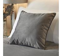 Soiree Luxury Velvet Cushion (43 x 43cm) - Soft Touch, Filling Included - Slate Grey - Matching Bedspread Available - Melanie Collection