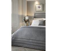 SOIREE - Luxury Velvet Bedspread (220cm x 150cm) - Soft Touch & Heavy Weight - Slate Grey Quilt Cover - Melanie Collection