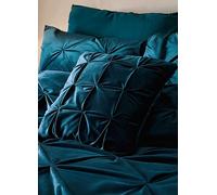 Soiree Mira Pinch Pleat Velvet Cushion - Teal Teal