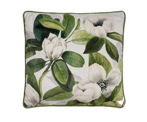 SOIREE - Navy Blue Floral Cushion (43 x 43cm) - Filling Included - Reversible (2 Colours) - Piped Edge Cushion in Blue - Blue Cushion with Cover Included/Cushion Inserts - Matching Bedding Available