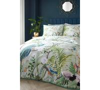 Soiree 'Peacock Jungle' 100% Cotton Sateen Duvet Cover Set in Green | Size: Double Soiree Green Double