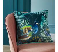 Soirée Peacock Jungle Velvet Teal Filled Cushion