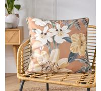 Soirée Sagara Floral Print Soft Touch Gold Velvet Filled Cushion