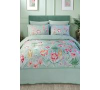 Soiree Tropical Leopard 200 Thread Count Duvet Cover and Pillowcase Set Green
