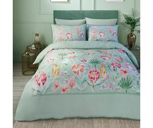 Soirée Tropical Leopard 500 Thread Count Green Duvet Cover Set