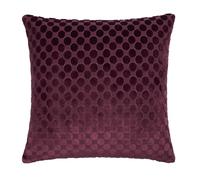 Soiree Velvet Cushion Cover, Jacquard Spots Pattern, Decorative Throw Pillow Cover, 1 Piece, 43 x 43 cm, Burgundy, 100% Polyester