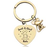 Soireeparty Funny Rats Keyrings for Women - Animal Lover Gift Keychain with Cartoon Rat Pendant, Birthday Present