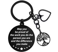Soireeparty Thank You Keyring Coworkers Gifts - Employee Appreciation Keychain for Women Men Black, Farewell Jewellery for Colleagues Teacher May You Be Proud of The Work You Do