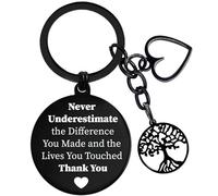 Soireeparty Thank You Keyring Coworkers Gifts - Employee Appreciation Keychain for Women Men Black, Farewell Jewellery for Colleagues Teacher Never Underestimate the Difference You Made