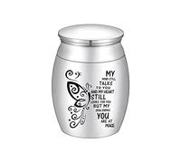 SOITIS Small Keepsake Urn for Human Ashes Butterfly Mini Urn Stainless Steel Ashes Holder Small Ash Urn
