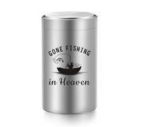 SOITIS Small Urns for Human Ashes 3.54 Inch Aluminum Keepsake Mini Urn for Human Ashes Keepsake Urns for Human Ashes Decorative Urns Gone Fishing URN