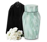 SOITIS Urns for Human Ashes, Mini Urn for Ash Male Female, Small Urns for Human Ashes Keepsake, Stainless Steel Memorial Cremation, Decorative Urn Funeral Urn - Green Keepsake Holder