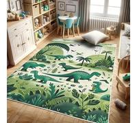 SOJAWA Dinosaur Area Rug, 120x180cm Soft Non-Slip Green Plant Dinosaur Park Rugs, Boys Girls Interior Decoration Washable Rug, for Bedroom Kindergarten Bedside Sofa Classroom Floor Carpet