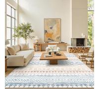 SOJAWA Entryway Rug Moroccan 90x120cm Washable Non Slip Indoor Floor Carpet Foldable Thin Rug for Dining Room Bedroom With Low Pile(Colorful,90x120cm)