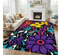 SOJAWA Graffiti Floral Floor Rug 60x110cm, Street Decorative Carpet